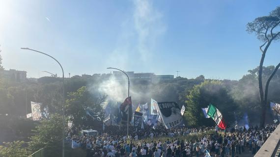 La manifestazione dei tifosi della Lazio si avvia alla conclusione: le immagini del corteo