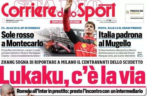 L'apertura del Corriere dello Sport è dedicata all'Inter: "Lukaku, c'è la via"