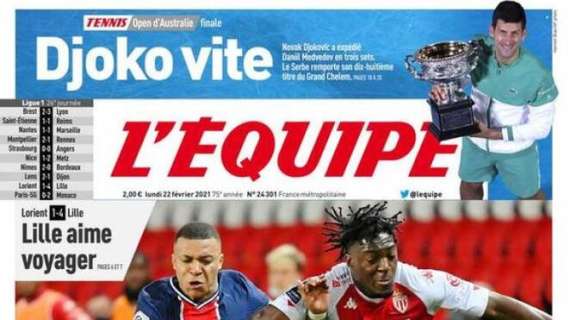 L'apertura de L'Equipe sul PSG ko in campionato: "La Ligue 1 è un'altra cosa"