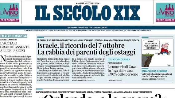 Genovesi in crisi, Il Secolo XIX in apertura: "Momento nero di Genoa e Samp, la voce dei tifosi"