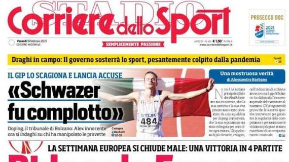 L'apertura del Corriere dello Sport sulle italiane in Europa: "Ride solo Fonseca"