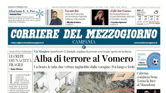 Il Corriere del Mezzogiorno apre: "Calzona comincia bene, torna la luce al Maradona"