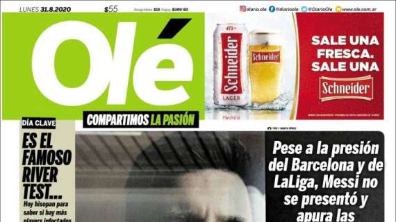 La prima pagina di Olé: "Messi, c'è un dettaglio chiave per svincolarsi"