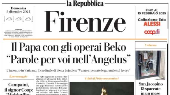 La Repubblica (ed. Firenze) in prima pagina: "Viola, arriva il Cagliari. 'Edo tifa per noi'"