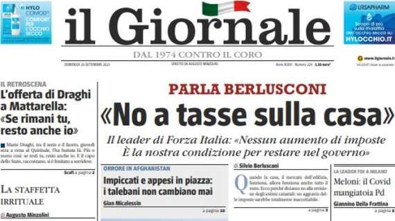 Il Giornale in taglio basso: "Nel baby Milan svetta Maldini. Inter e Atalanta, pari con brividi"