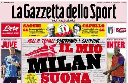 L'apertura de La Gazzetta dello Sport su Adli e Tonali: "Il mio Milan suona il rock"
