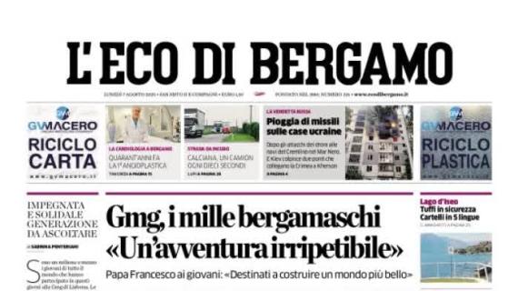 L'Eco di Bergamo apre: "L'Atalanta aspetta De Ketelaere. Allarme Napoli su Koopmeiners"