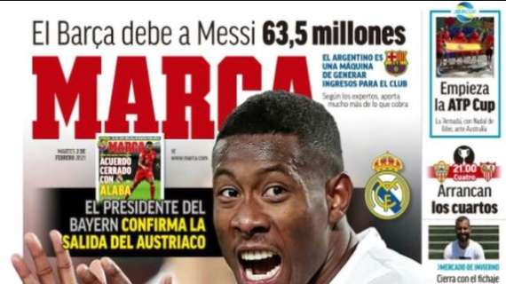 Le aperture spagnole - Real, Rumenigge conferma Alaba al Madrid. Barça, Messi genera profitto