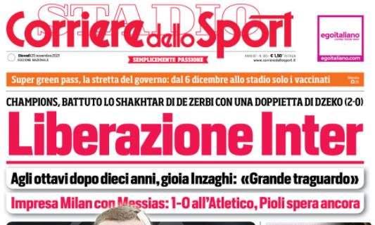L'apertura del Corriere dello Sport: "Liberazione Inter"