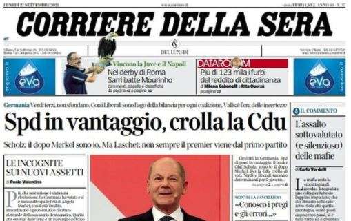 Corriere della Sera: "Nel derby di Roma Sarri batte Mourinho"