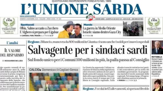 L'Unione Sarda in prima pagina sul Cagliari: "Bentornato bomber: è subito Lapagol"