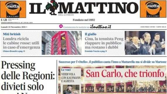 L'apertura de Il Mattino su Inter-Napoli: "San Siro, che rabbia"