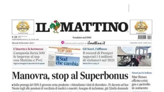 Il Mattino in apertura: "Napoli, la Champions in Barça"