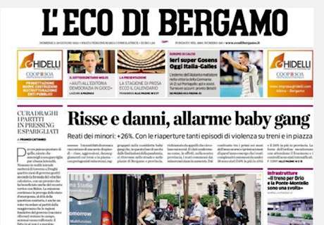 In gol con la Germania, L'Eco di Bergamo: "Ieri super Gosens. Oggi Italia-Galles"