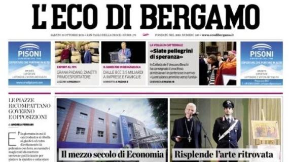 L'apertura de L'Eco di Bergamo: "Budan fa volare i nerazzurri: 'In alto in A e in Europa'" 