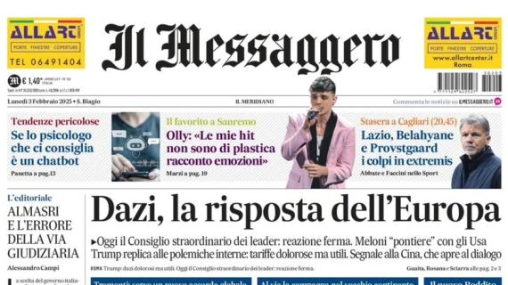 Ranieri ferma il Napoli, Il Messaggero titola: "Il pari della Roma all'ultimo respiro"