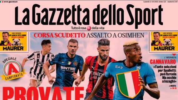 La Gazzetta dello Sport in prima pagina sulla nazionale: "Italia formato Mondiale"