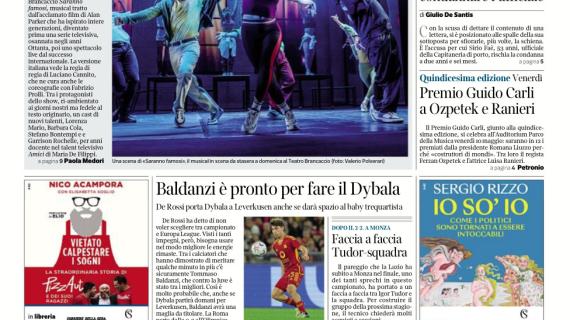 Il Corriere di Roma: “Baldanzi pronto per fare il Dybala. Faccia a faccia Tudor-squadra”
