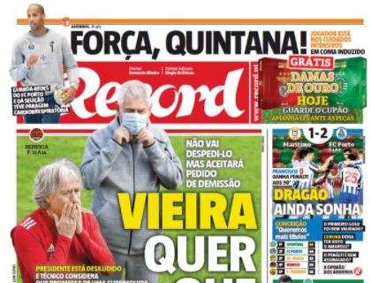 L'apertura di Record - Crisi Benfica: Jesus potrebbe essere esonerato