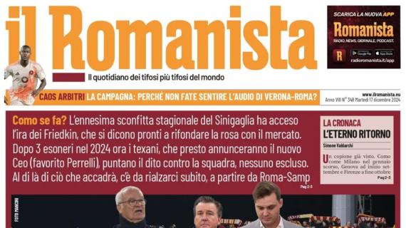 Clima teso in casa Roma dopo il 2-0 di Como. Il Romanista titola: "Rabbie mobili"