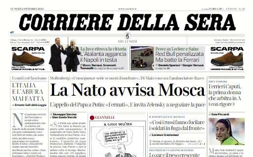 L'apertura del Corriere della Sera sulla Juventus: "Ritrova la vittoria"