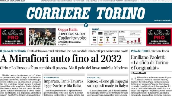 In Coppa Italia è un'altra cosa. Corriere di Torino: "Juventus super, Cagliari demolito 4-0"