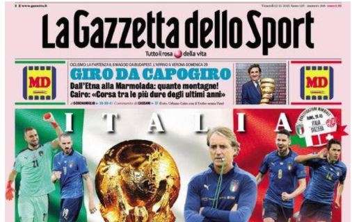 L'apertura de La Gazzetta dello Sport: "Italia, il mondo ci aspetta"