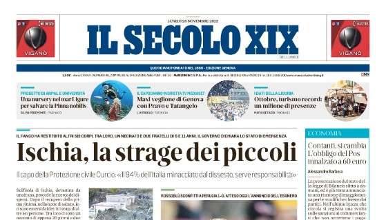 L'apertura de Il Secolo XIX su Andreazzoli: "Crisi Genoa, Blessin al capolinea"