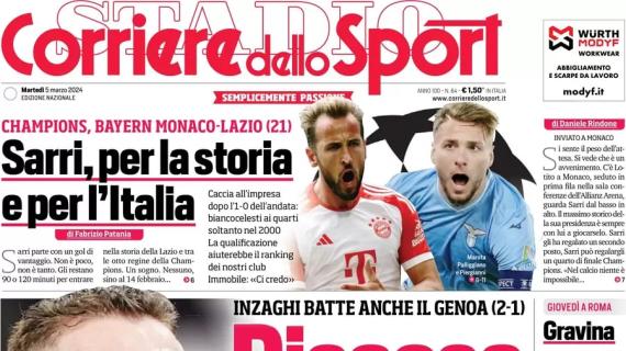 L'Inter batte il Genoa e vola a +15 sulla Juve, l'apertura del Corriere dello Sport: "Discesa libera"