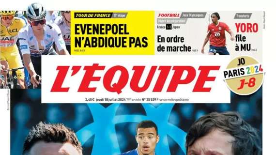 L'Equipe in prima pagina sul mercato dell'Olympique Marsiglia: "Sempre dritto"