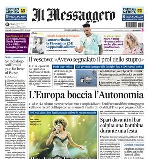 Il Messaggero apre così: "Lautaro ribalta la Fiorentina (2-1): Coppa Italia all'Inter"