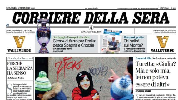 Stasera c'è Napoli-Inter. Il Corriere della Sera: "I nerazzurri provano a sfatare il tabù"