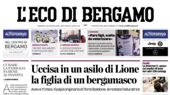 L'Eco di Bergamo titola: "Atalanta, per l'attacco è in arrivo Pinamonti"