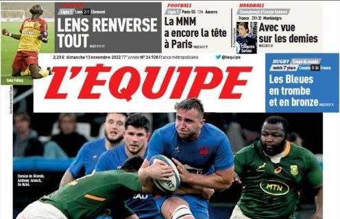 L'Equipe: "Il Lens rovescia tutto". E sul PSG: "La MNM ha ancora la testa a Parigi"