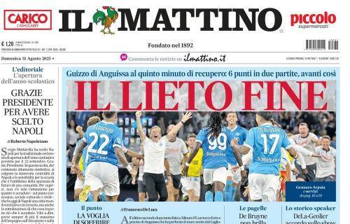 Il Mattino titola sul successo del Napoli all'ultimo respiro: "Lieto fine"