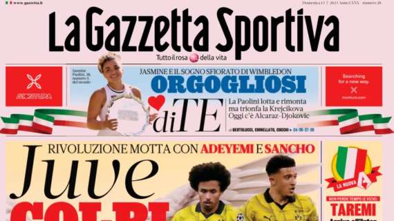 L'apertura de La Gazzetta dello Sport: "Juventus, colpi d'ala"