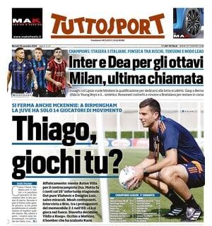 Juventus, si ferma anche McKennie. Tuttosport ironizza: "Thiago, giochi tu?"