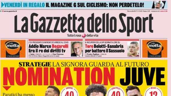 L'apertura de La Gazzetta dello Sport sugli obiettivi bianconeri: "Nomination Juve"