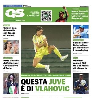 QS apre: "Questa Juve è di Vlahovic. Milan a rapporto da Cardinale, fiducia a Fonseca"