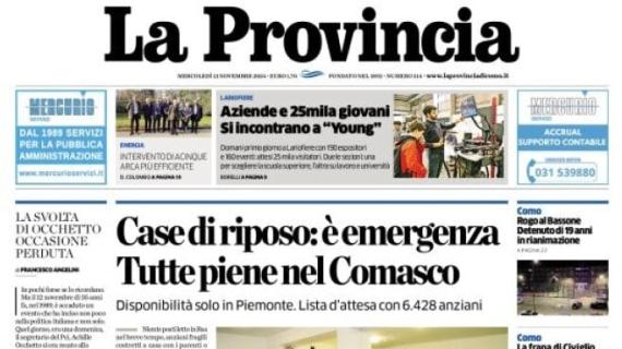 La Provincia di Como titola così stamani: "Como, il primo anno di Fabregas"