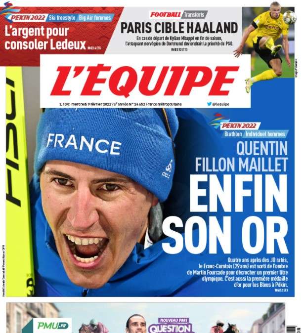 L'Equipe in prima pagina: "Paris Saint-Germain, obiettivo Haaland"