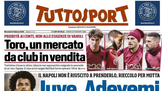 Tuttosport in apertura sul mercato bianconero: "Juve, Adeyemi è Con...te"