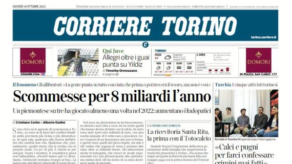 Il Corriere di Torino titola così in prima pagina: "Allegri oltre i guai, punta su Yildiz"