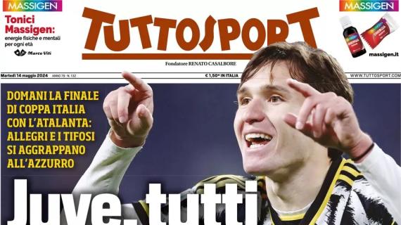 Tuttosport in prima pagina: "Juve, tutti in Chiesa. Domani la finale di Coppa Italia"