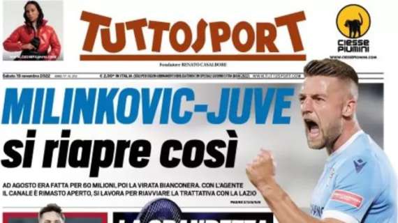 Tutosport in  prima pagina: "Milinkovic-Juve si riapre così"