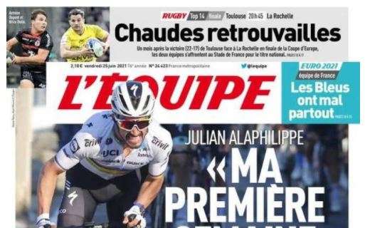 L'Equipe in prima pagina: "La Francia si fa male ovunque"