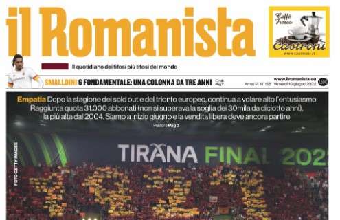 L'apertura de Il Romanista sulla campagna abbonamenti giallorossa: "30 e lode"
