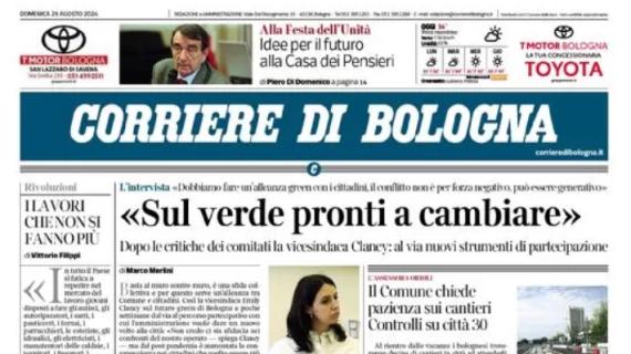 Corriere di Bologna in taglio basso: "Il Bologna nella tana del Napoli ferito"