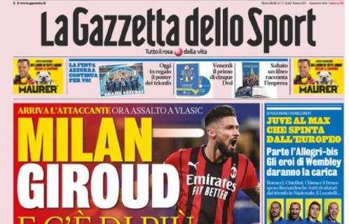 L'apertura de La Gazzetta dello Sport: "Milan: Giroud e c'è di più"