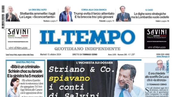 Il Tempo: "Poker azzurro a Israele. Al Fruili fischi all'inno degli ospiti"